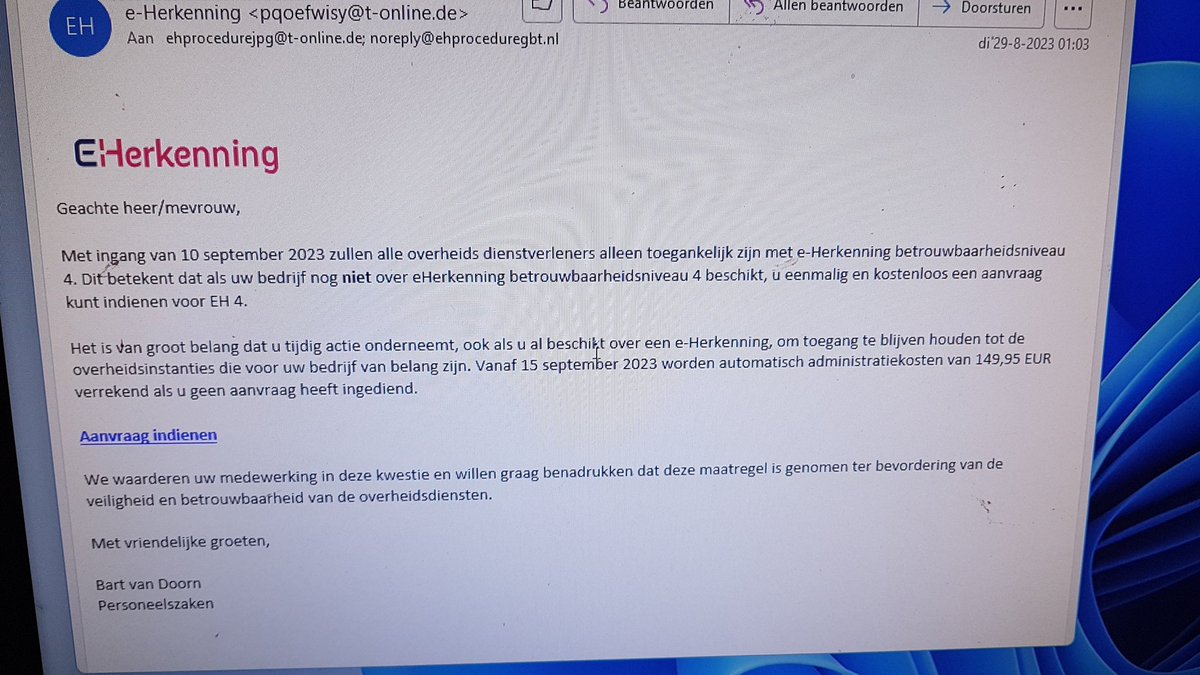 De zoveelste oplichtingsmail.....