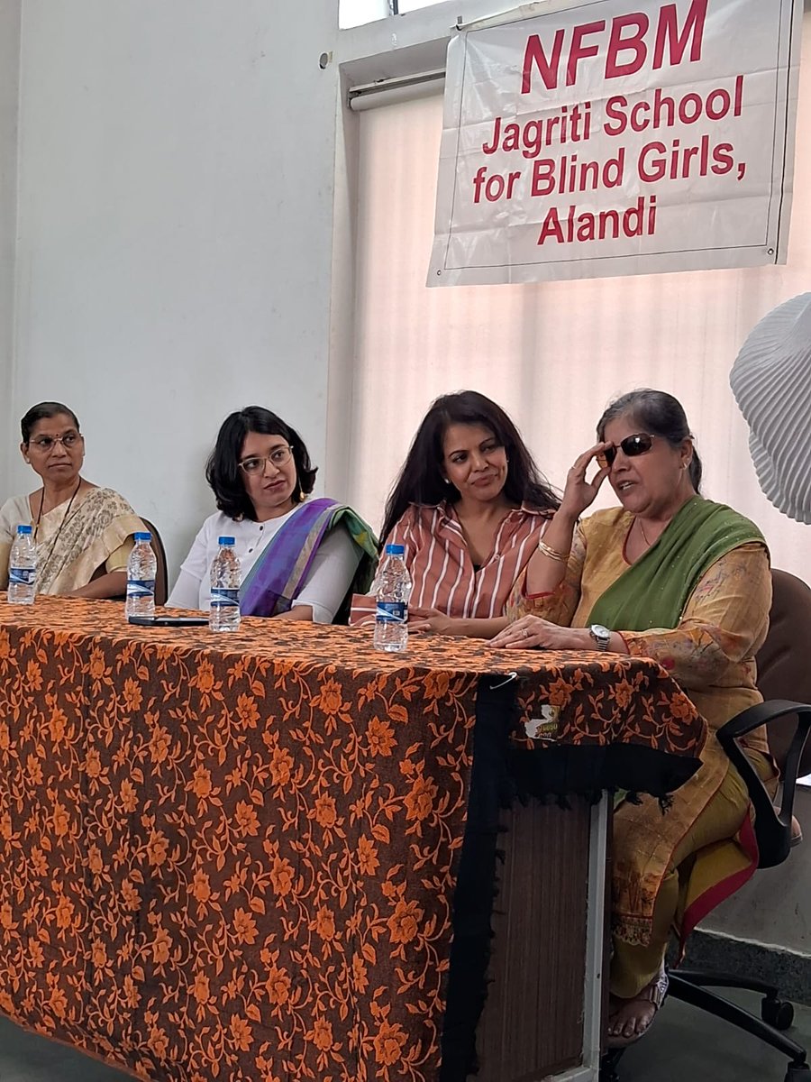 FederationBlind's tweet photo. Namita Thapar, CEO of Emcure Pharmaceuticals, visited NFBM Jagriti School for Blind Girls, inspiring the students with her motivating interactions and positivity. Namita mam gave us valuable lessons about dedication, consistency and commitment to the cause. https://t.co/V3eUDXjyvZ