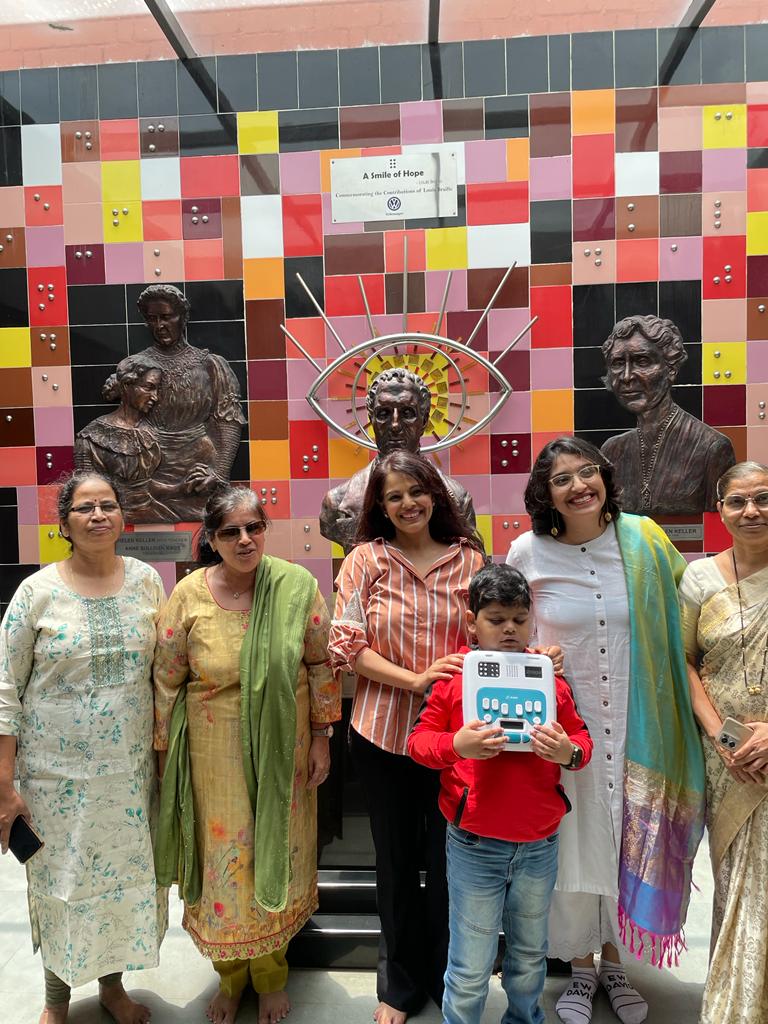 FederationBlind's tweet photo. Namita Thapar, CEO of Emcure Pharmaceuticals, visited NFBM Jagriti School for Blind Girls, inspiring the students with her motivating interactions and positivity. Namita mam gave us valuable lessons about dedication, consistency and commitment to the cause. https://t.co/V3eUDXjyvZ