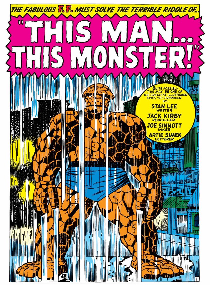The Thing! Created by my grandfather, Jack Kirby. The Thing, aka Ben Grimm was named after my grandfather's dad Benjamin. Jack Kirby 106 th birthday.