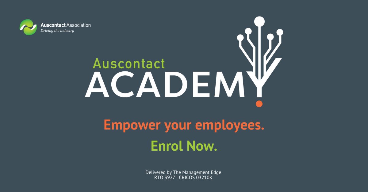 Attract and retain top talent, formalise skills and build capability. Make qualifications part of your EVP!

Enrolments are now open for #AuscontactAcademy ! 🎓 ow.ly/2pZY50PFfiv

#customerservice #contactcentres #industryexperts #professionaldevelopment