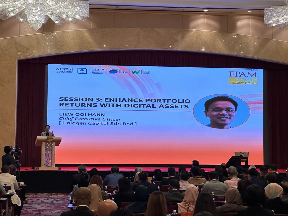 HalogenCapital's tweet photo. In Malaysia, crypto is not just a buzzword - it's a recognised investment asset class 🚀

Our Founder and CEO,  @ooihann, recently spoke at the Annual Signature Financial Planning Symposium 2023 by FPAM about maximising portfolio returns with digital assets.

Quick recap below! https://t.co/IX56AekTKq