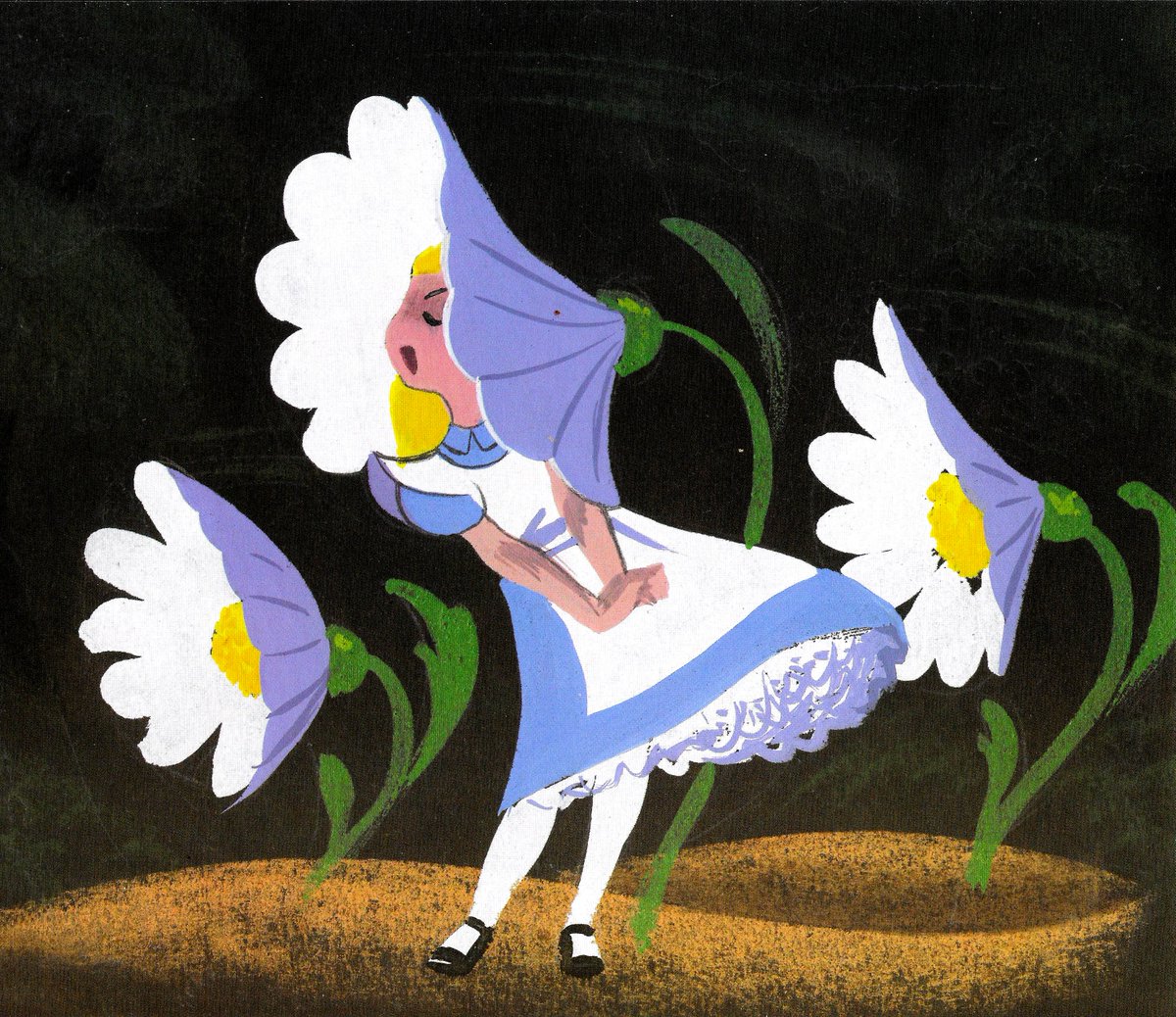 ani_obsessive's tweet image. Concept art by Mary Blair for Alice in Wonderland (1951), dir. Clyde Geronimi, Wilfred Jackson and Hamilton Luske, Walt Disney Productions