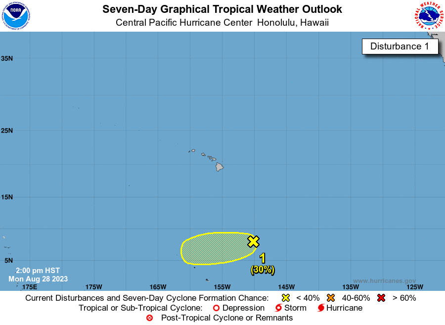 LimWeather's tweet photo. D106 CPAC/EPAC #HurricaneSeason2023 8pm EDT
We have #Invest90C, S of #Hawaii, with a 30% chance to become a TC in 2 and 7d, unlikely to develop and no threat to land anyways
What a junk
#Tropicswx #Wxtwitter #CP90 #90C #HurricaneSeason https://t.co/IIPUl3Q3zj