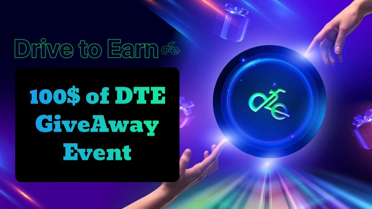 DriveToEarn0's tweet photo. [Drive To Earn] 'GiveAway Event!'🔥

Earn $100 worth of DTE Tokens for simple participation!❤️‍🔥

Join Link: https://t.co/MKtzxzJRhE

#DriveToEarn #DTE #Giveaway #IEO #LaunchPad #StakingHouse #referral #NFT #Bitcoin #BTC #ETH #P2E #freetoken #Airdrop #AirdropCrypto #Airdrops #Tag https://t.co/ce2juNyRFv