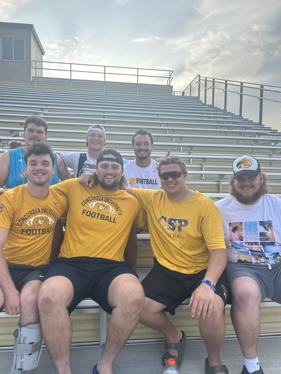 Some <a href="/CSPBearsFB/">Concordia St Paul Football</a> players enjoying  <a href="/CSPBearsSOC/">CSP Soccer</a> on this beautiful night ! 🐻⬇️ #GB4L