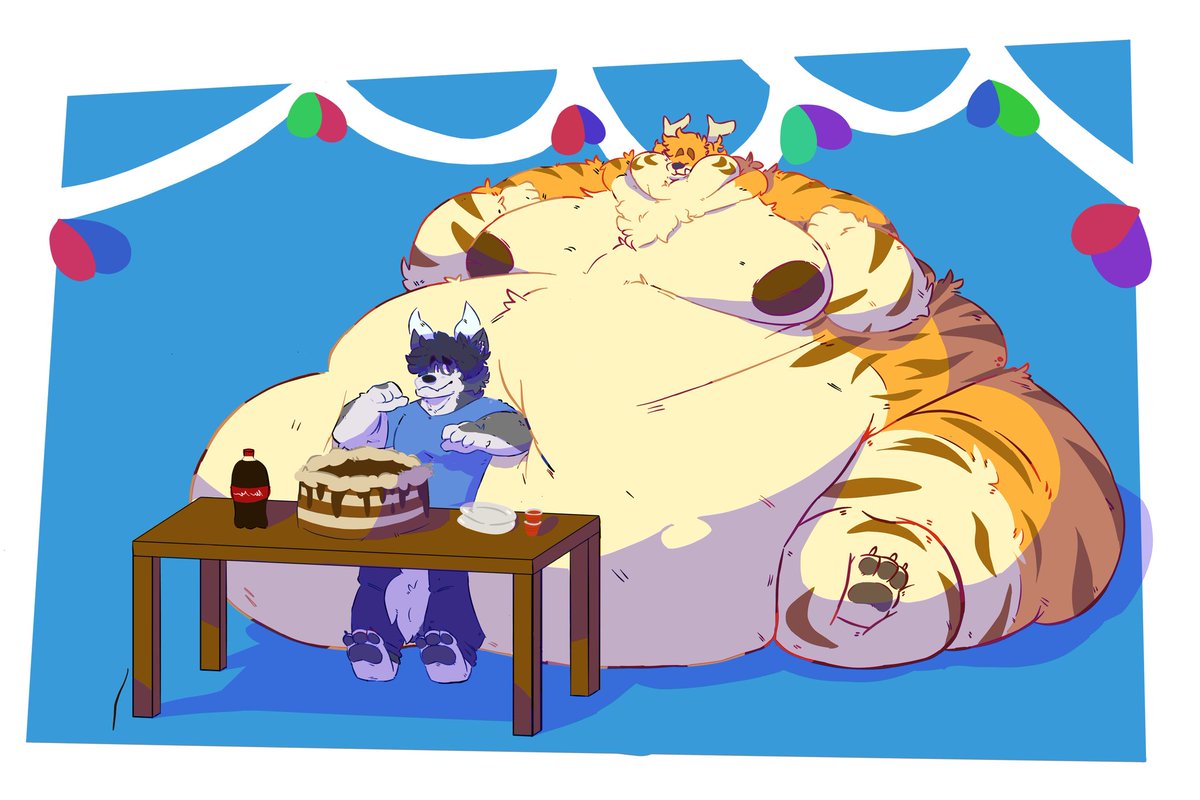 Donnnyee's tweet photo. I noticed that my friend ends up tired from his workday, so I decided to give him a big soft and fluffy bed where he can rest well hehe~

 A birthday present for a friend uwu https://t.co/2y3vJ3YE2k