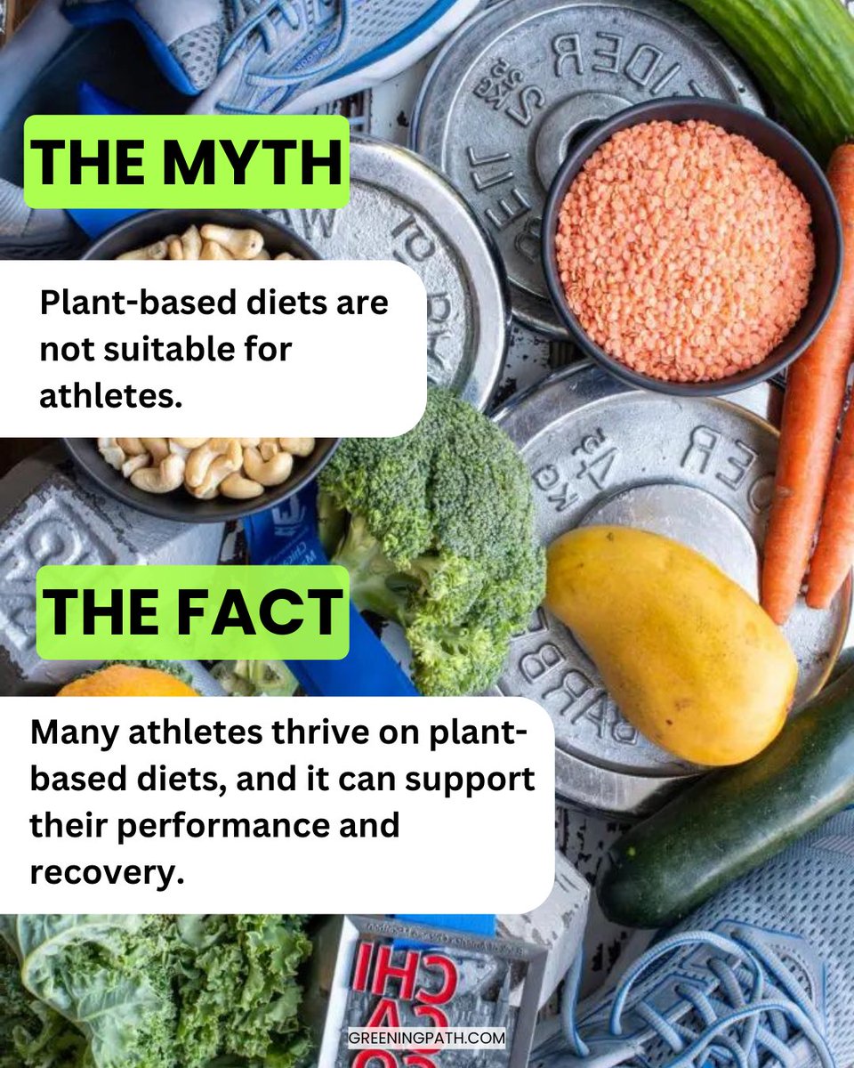 manatworkdtertv's tweet photo. Plant-based diets for athletes: Myth vs. Fact 🌿
Tap the ALT badge to read the full description.
#PlantBased #Vegan #Vegetarian #Athlete #Nutrition #Health #Wellness #TheGreenPath https://t.co/8eh2smtogX