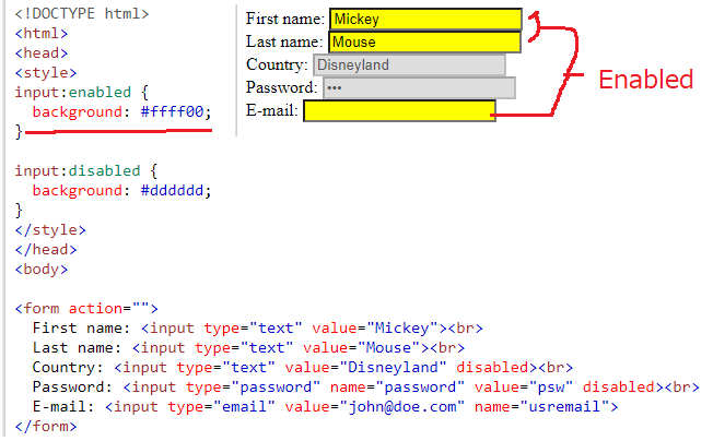 java_takunoji's tweet photo. #HTML5 #php #Web3 #Webデザイナーと繋がりたい #Web制作 #Webデザイナー #javascript
【CSS】
:enabled:活性化状態の時にCSSを適用する
:disabled:日活性化の時にCSSを適用する
input:enabled {
background: #ffff00;
}
input:disabled {
background: #dddddd;
} https://t.co/6sMo4pOqEj