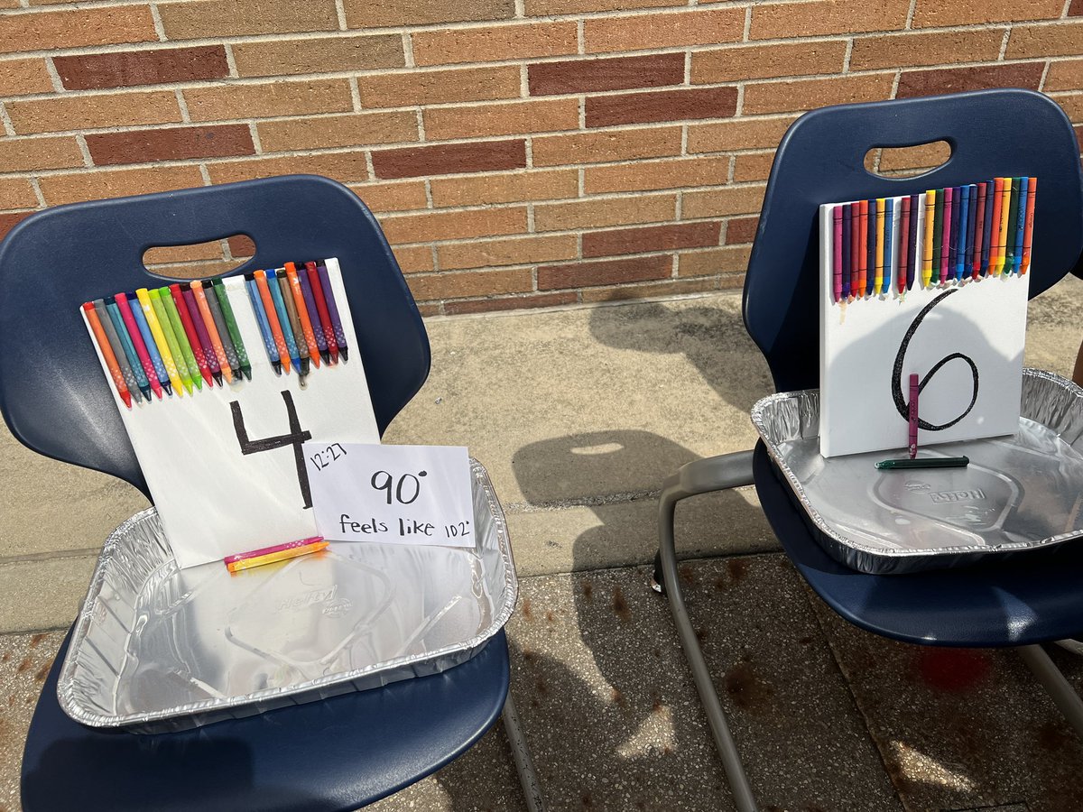 robeyroberts's tweet photo. Didn’t get the crayons to melt, but it was a fun experiment anyhow! It was so hot! How did they not melt? #WeAreWayne #robeyrockets https://t.co/BYQNg5LdXP