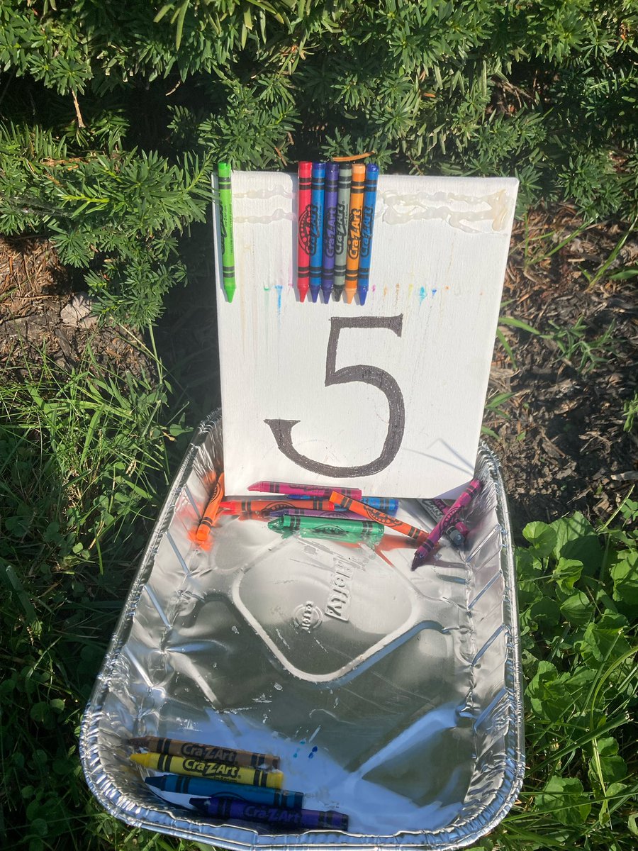 robeyroberts's tweet photo. Didn’t get the crayons to melt, but it was a fun experiment anyhow! It was so hot! How did they not melt? #WeAreWayne #robeyrockets https://t.co/BYQNg5LdXP