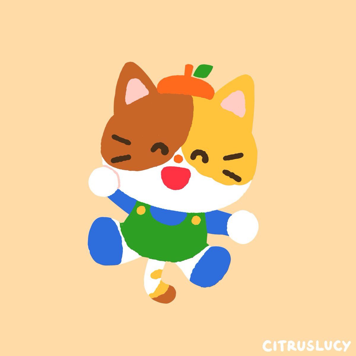 「meet my new mascot, citrus cat! 」|Lucy Zhang 🎨 available for work!のイラスト