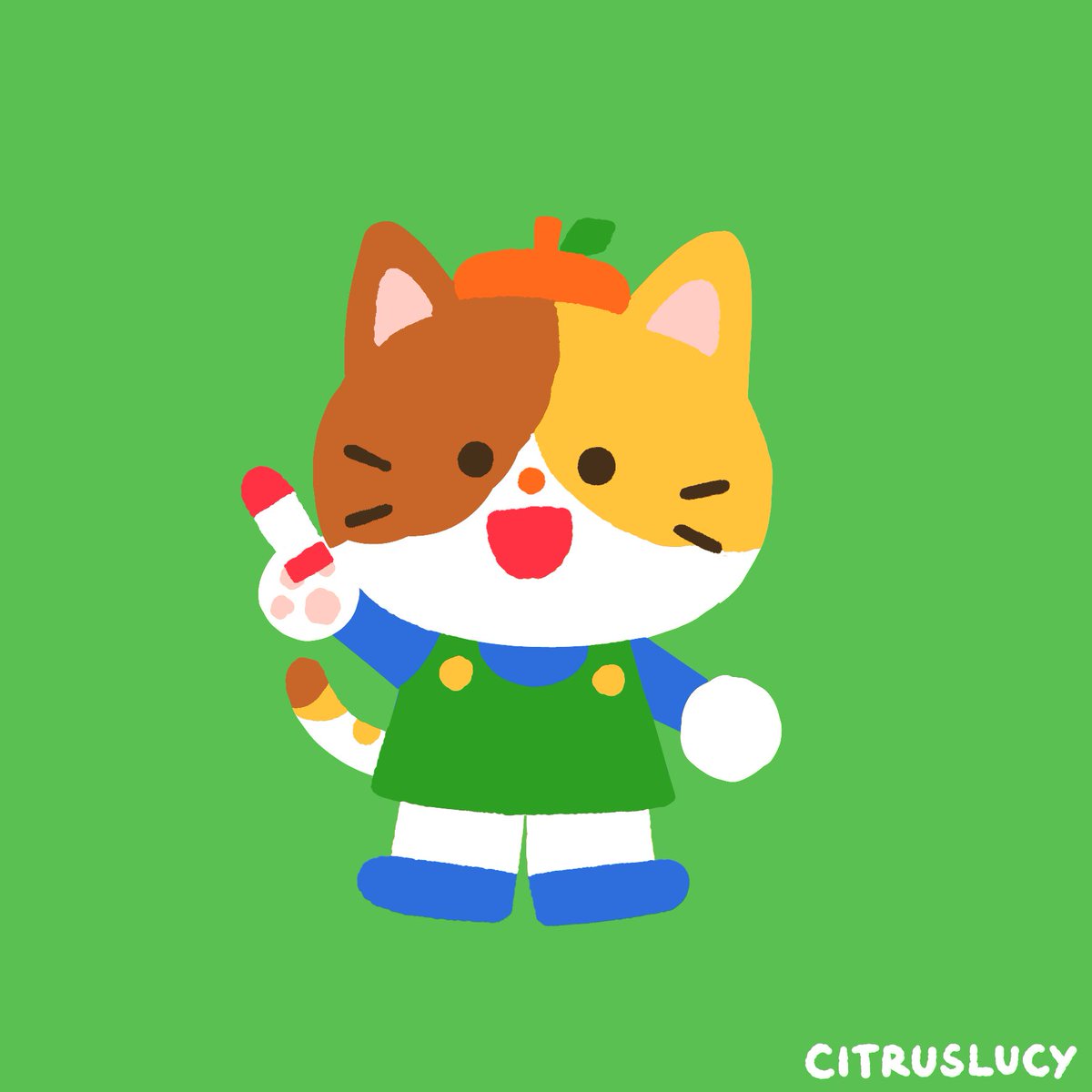 「meet my new mascot, citrus cat! 」|Lucy Zhang 🎨 available for work!のイラスト