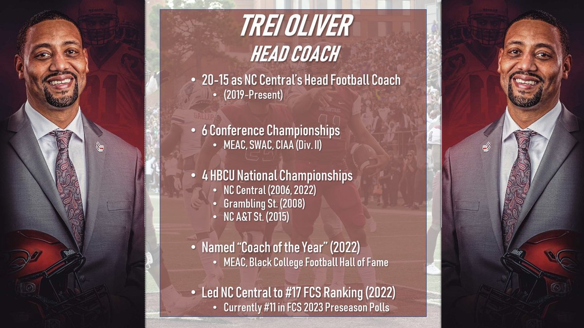 Today we would like to highlight our 2022 MEAC Coach of the Year and NCCU alum, Coach Trei Oliver.