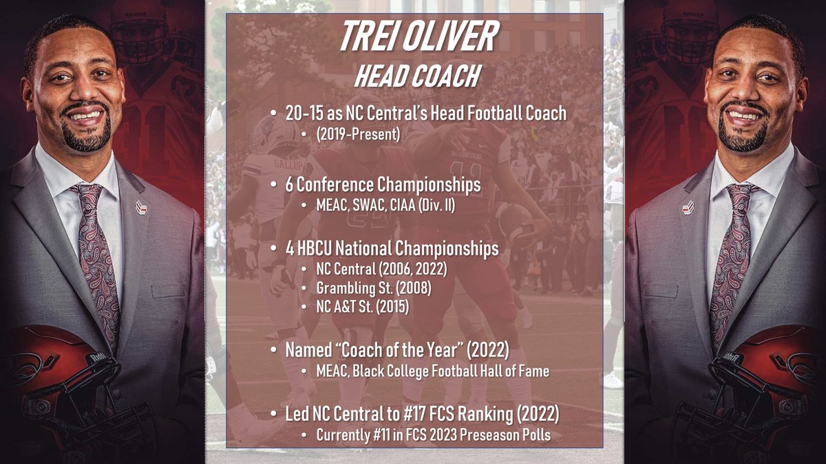 Today we would like to highlight our 2022 MEAC Coach of the Year and NCCU alum, Coach Trei Oliver.