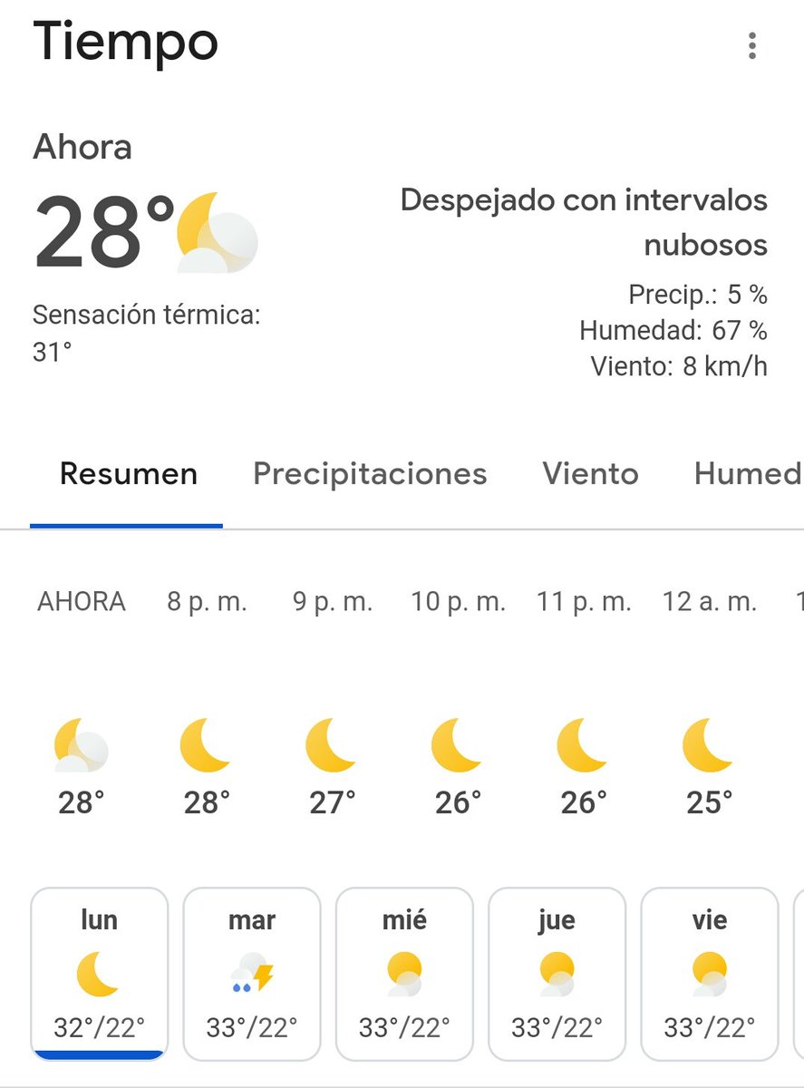 La temperatura actual es 28 ° grados en Valencia y no me quiero imaginar en Maracaibo.