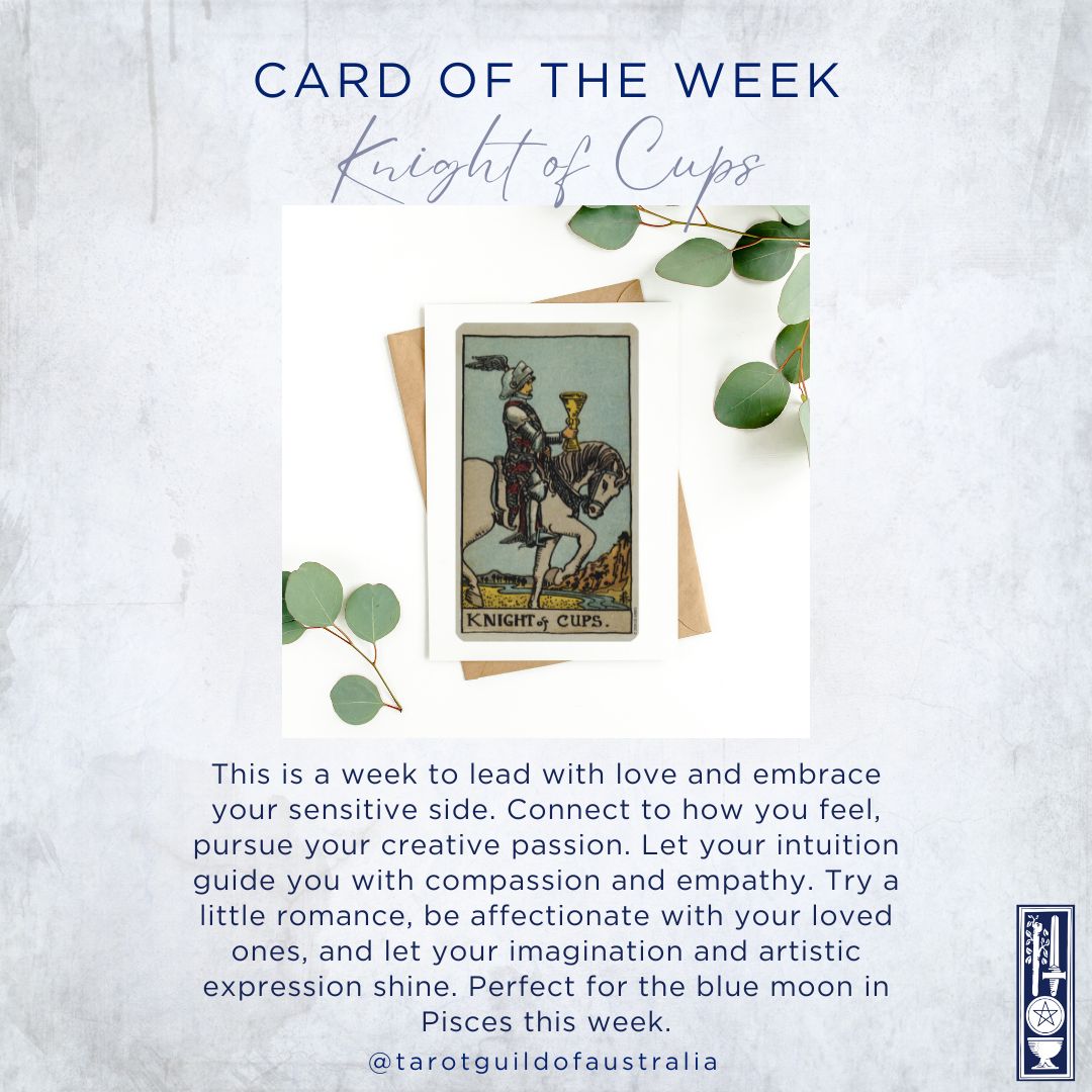 TarotGuildAus's tweet image. How will you follow your dreams this week?
#cardoftheweek #tarotguildofaustralia #tarot #tarotreading #tarotcards #knightofcups