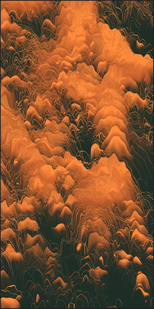 GM🌄 晩夏の山岳 Mountains in Late Summer #60 owned by Evolving.tez . #fxhash #fxparams #generativeart #genart #p5js #creativecoding