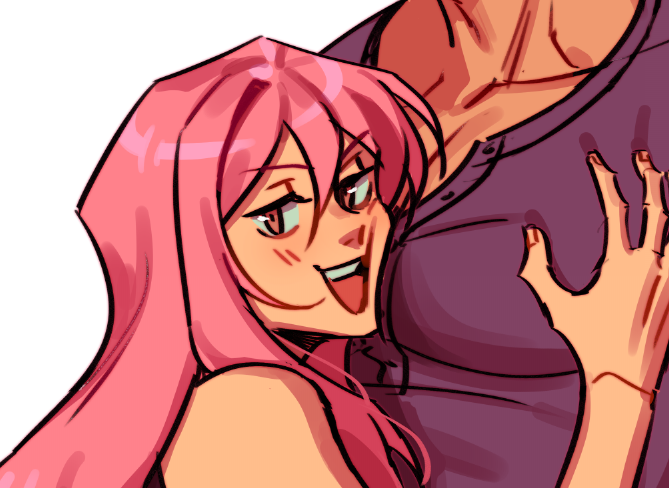 「lisa putting her face in kai's fat tits 」|diana🩷のイラスト