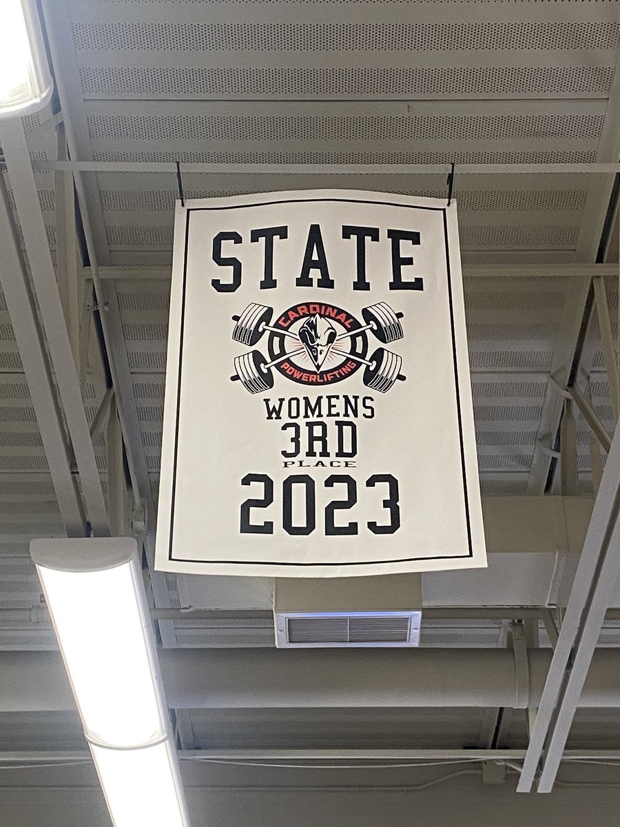 ScottRussellOLY's tweet photo. Feels pretty good hanging this in the rafters of the weightroom!

@EHS_Cardinals @EudoraHS @schurle_signs https://t.co/hZ4HYj8LZr