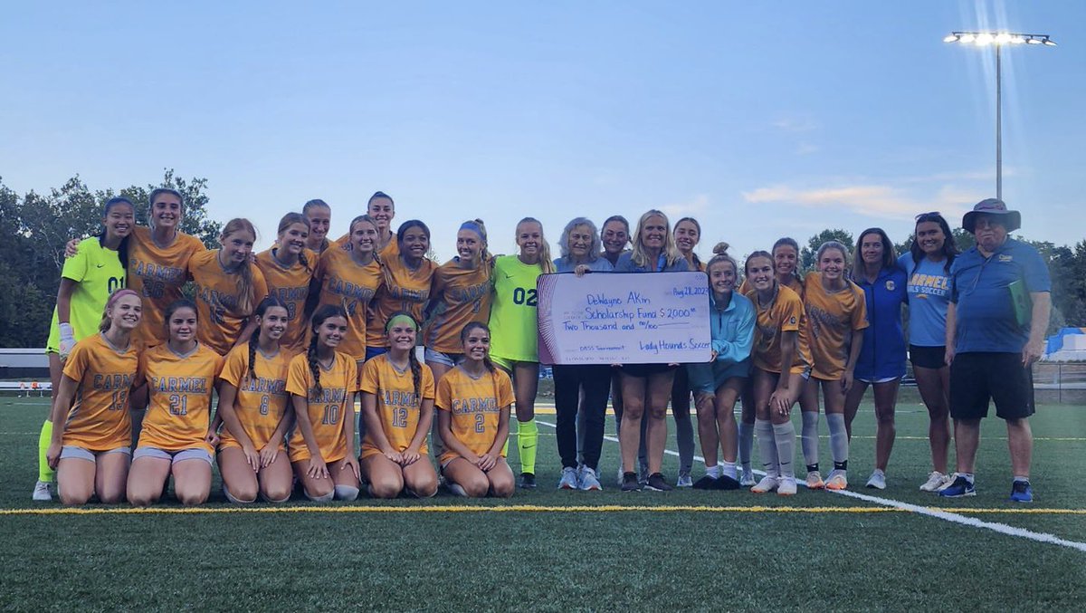 CarmelSoccer's tweet photo. Once again the lady greyhounds raised money for the DeWayne Akin scholarship fund keeping his legacy alive. Proud to be a greyhound!! https://t.co/Y1iYgDvKrk