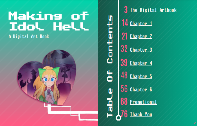 IdolHellGame's tweet photo. Idol Hell's Digital art book will be selling this Friday! Grab it on Sept. 1st to receive 76 pages of cute anime/pixel artwork in both a PDF and interactive web link! 🎀🎨🎀

#idolhell #anime #DigitalMarketing #art #digitalart #indiegame #artbook https://t.co/dqdHVw3gtm