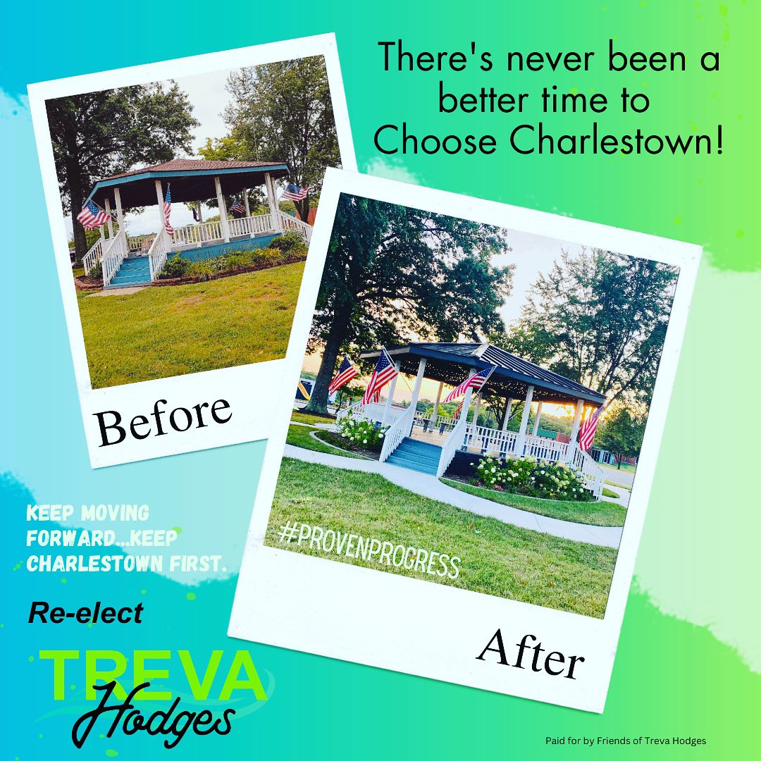 ctowntreva's tweet photo. We’re doing great things in @CharlestownIN making record investments into infrastructure, parks, and revitalization of our downtown area. #CharlestownFirst #ChooseCharlestown #DrMayor #ReElectTreva https://t.co/xERHaHD7wg