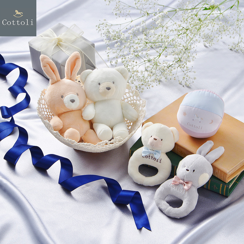 🎀お子様へのプレゼントや #出産祝い に🎀 Cottoliのラトルは🐰と