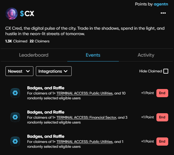 Technology moves fast.

Have you seen the new line of cyberdecks on the market on <a href="/awardable_gg/">AWRD · Awardable</a>? If you can get wired with the right deck and zero in on some Access Points, there might be some $CX in it for you.

Keep an eye out for Breach Events.

awrd.gg/$/cx