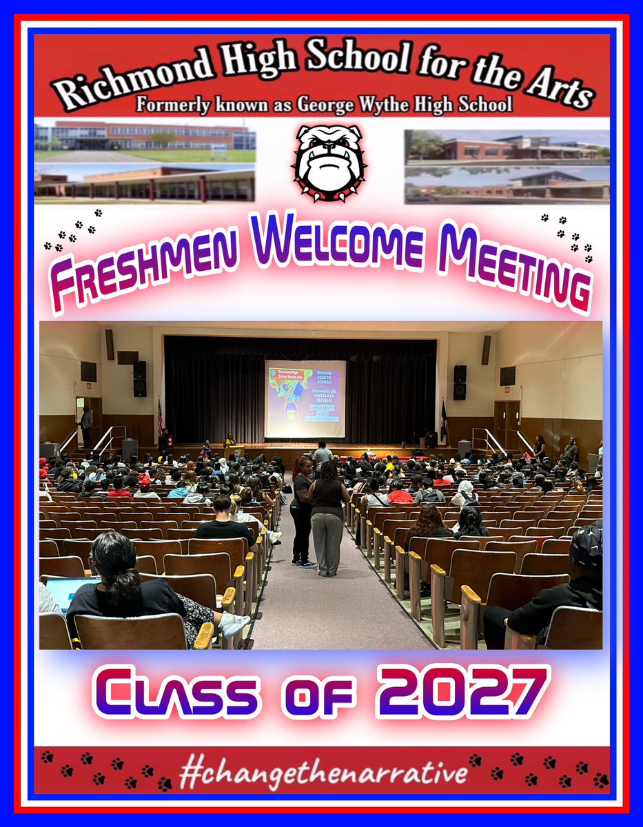 Richmond High School for the Arts PTSA (@rhsabulldogspta) on Twitter photo Let’s Give a Big Warm Welcome to our New Bulldogs Admin Team and #FreshmenClass of 2027 ❤️🤍💙🐶 <a href="/KevinOlds7/">Kevin Olds</a> <a href="/WytheSchool/">Richmond High School for the Arts</a> Let’s Give a Big Warm Welcome to our New Bulldogs Admin Team and #FreshmenClass of 2027 ❤️🤍💙🐶 <a href="/KevinOlds7/">Kevin Olds</a> <a href="/WytheSchool/">Richmond High School for the Arts</a>
