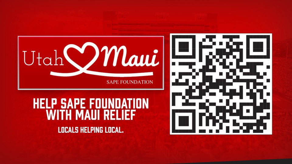utahathletics's tweet photo. We support the Sape Foundation in helping the people of Maui recover from the devastating wildfires that hit their island. ❤️🌴

See how you can help: https://t.co/rT5oOclc2k

#LocalsHelpingLocal https://t.co/QgeWbTVJ5b