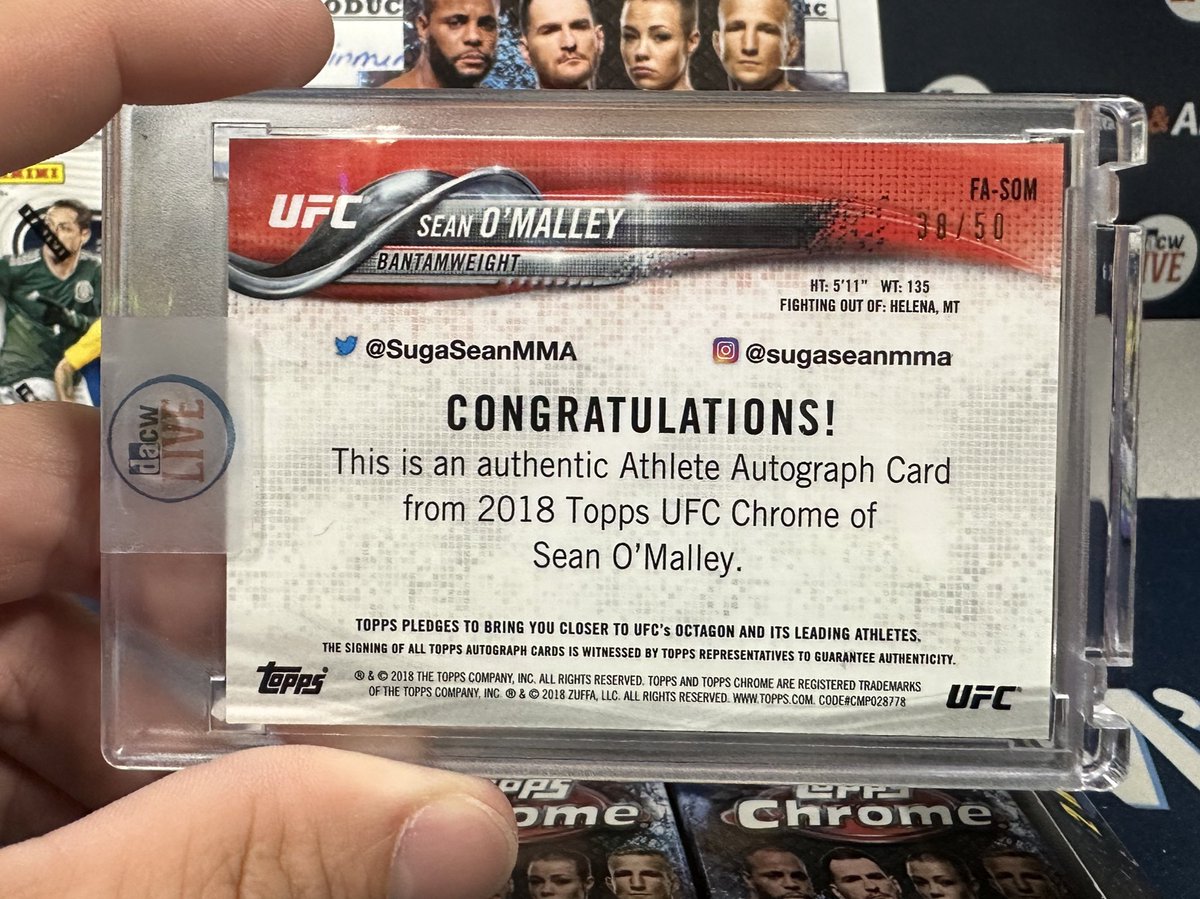 I’d call it a knockout hit. 👊🏼👊🏼👊🏼

SUGAR SEAN O’MALLEY GOLD ROOKIE AUTO /50! 🔥🔥🔥 #TheHobby #UFCcards