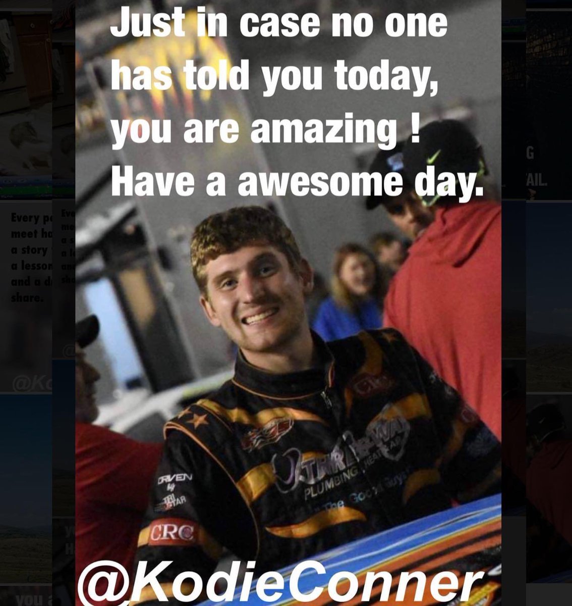Have a wonderful day!!!
.
.
.
#smile #amazing #kodieconner #youramazing #haveawonderfulday #bekind #openadoor #showlove #lendahand #bethankful #kcr45 #begrateful #havefaith #happysaturday #tigerman #loyalty #turnthatfrownupsidedown