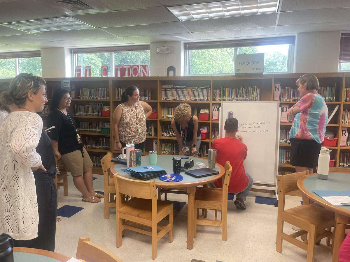 JFK staff jumps right into a thinking task today. They crushed it and had some fun! We can’t wait for our students to arrive this week! #HQI #adultlearners #JFKSOAR #learningISfun