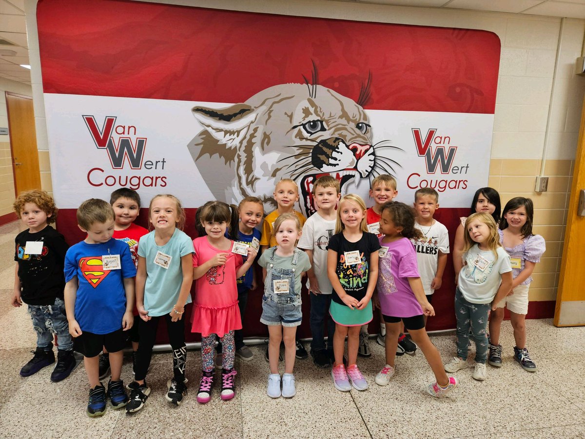 vwecc's tweet photo. What an AWESOME first day of school! Kindergarten spent their day playing, learning, reading, and having fun! Here’s to a great year! 
GO COUGS!❤️🐾 https://t.co/ypRfIUNtT1