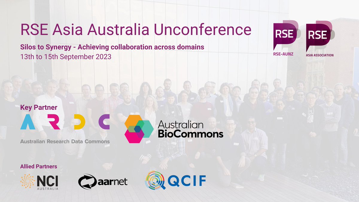 Australian Research Data Commons (ARDC) (@ardc_au) on Twitter photo 📅 13-5 SEPT: Don't miss the 2nd <a href="/RSE_Asia/">RSE Asia Association</a> <a href="/rse_aunz/">RSE Australia and New Zealand</a> unconference to explore collaboration across domains in #ResearchSoftware engineering! There'll be a poster session on 14 Sept for RSEs to showcase their work!
Register now > ow.ly/EJTM50PBL4A
#RSE #RSEAA2023 📅 13-5 SEPT: Don't miss the 2nd <a href="/RSE_Asia/">RSE Asia Association</a> <a href="/rse_aunz/">RSE Australia and New Zealand</a> unconference to explore collaboration across domains in #ResearchSoftware engineering! There'll be a poster session on 14 Sept for RSEs to showcase their work!
Register now > ow.ly/EJTM50PBL4A
#RSE #RSEAA2023