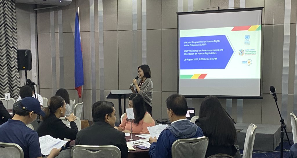 Learning from local governments during the UNJP workshop on Human Rights Cities. #humanrights75, #UNJPHumanRights