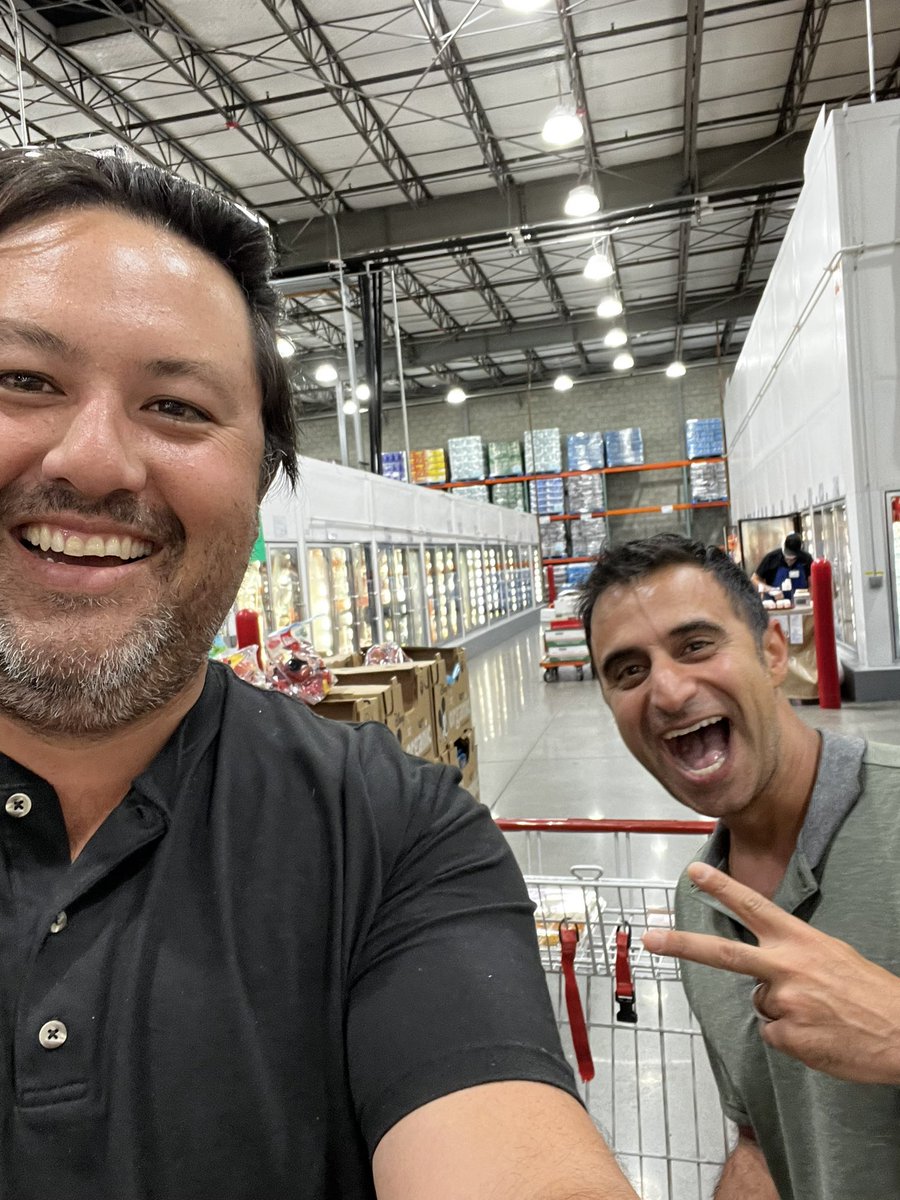 Iration's tweet photo. First day off tour and we’re running into each other at Costco. @RebelutionMusic @EricRachmany https://t.co/8iCmIOX8GV
