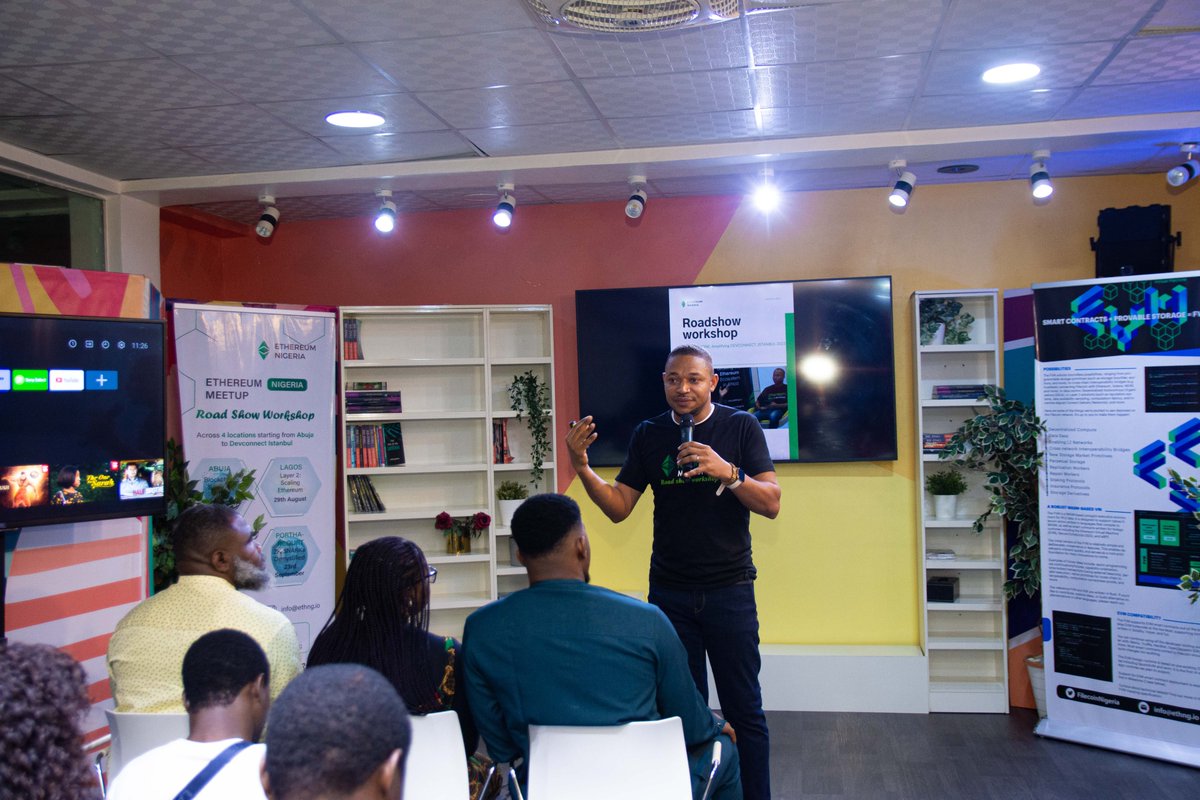 EthereumNigeria's tweet photo. 🚀 Exciting day ahead as our workshop continues today! 🙌 Last week's workshop in Abuja was a huge success, and we're ready for more learning and collaboration. 📸 Check out the pictures from Abuja's event. #EthereumWorkshop #BlockchainInnovation https://t.co/UiObHN7Kwf