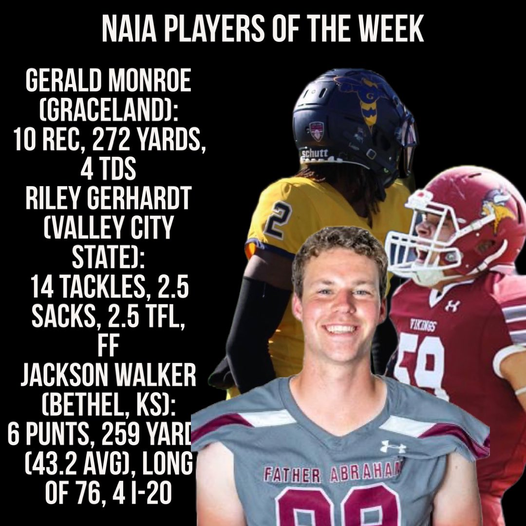 thecfbnetwork's tweet image. Here are this week’s  CFBNETWORK NAIA and USPORTS Players of the Week