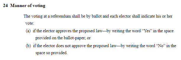 1. Voting for the Referendum is by writing the words Yes or No in the voting square on the ballot paper.  All ballot papers completed in this manner are counted with no questions asked.  ./2 #referendum2023 #auspol