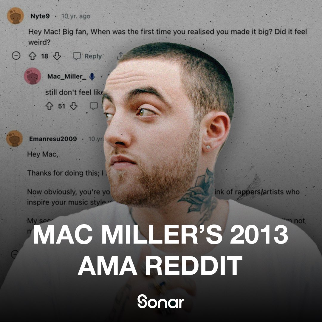 foundonsonar's tweet photo. In July of 2013, Mac Miller posted an Ask Me Anything thread on Reddit

Swipe for the highlights 🫶 https://t.co/sif4IrjV00