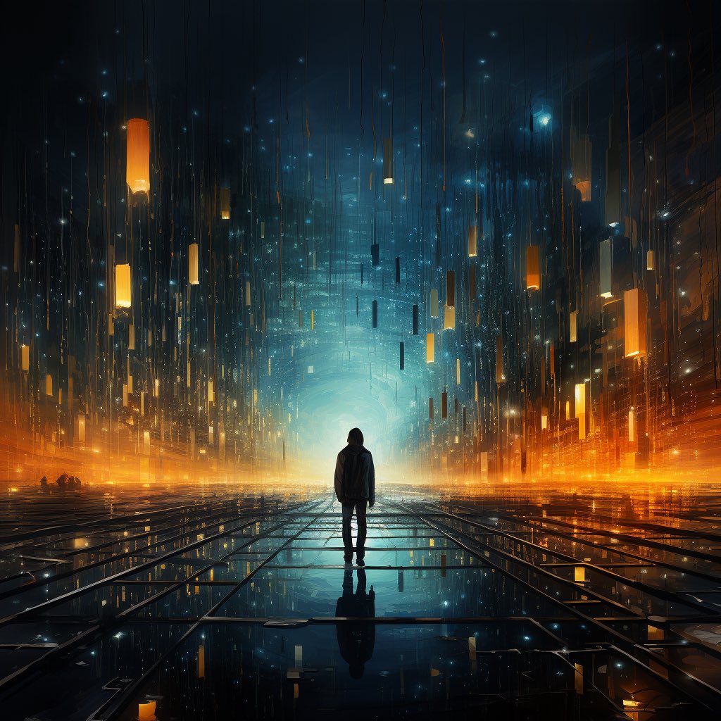 ZeitCraftAI's tweet image. Abstract representations of big data processed through AI. #MidjourneyAI