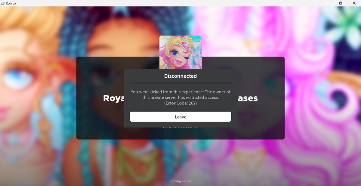 Jemdog2907's tweet photo. Is this happening to anyone else!? I'm not trying to join a priv server I'm just pressing the play button.

#royalehigh #royalehighcampus3bugreport https://t.co/WmgWBjIwXz
