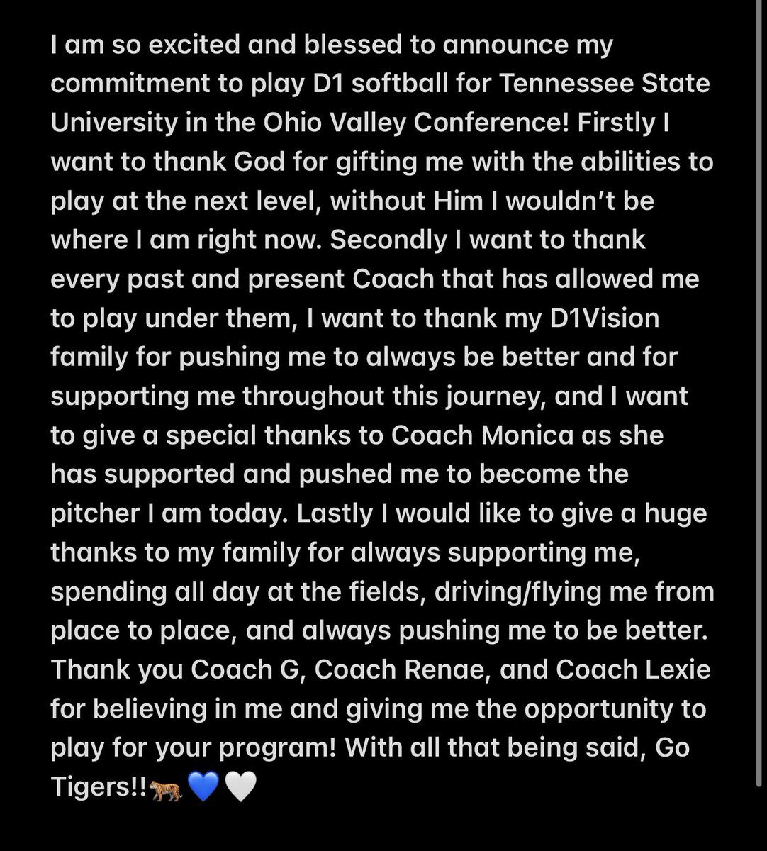 GO TIGERS!! 🐅💙🤍<a href="/d1vision_sb/">D1VISION Softball</a> <a href="/CoachG_14274/">Genee McRath</a> <a href="/CoachMonica35/">Monica Perry</a>