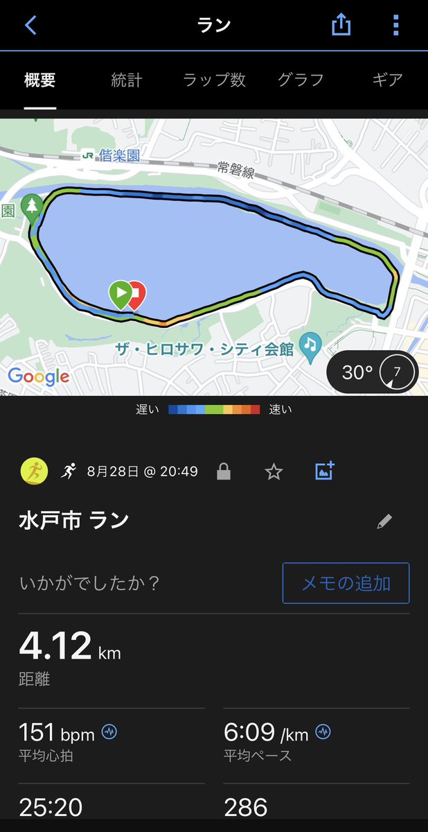 gojarapper's tweet photo. 3日振り4.12km夜ラン🏃
昨日の夜は暑かった🥵
2、3℃の違いですが
キツかったです😱

サボり虫の成長は
コントロール出来てます👍

まだまだ精進します🫡

#千波湖 #ランニング #夜ラン #水戸 https://t.co/KMxenC9YXY