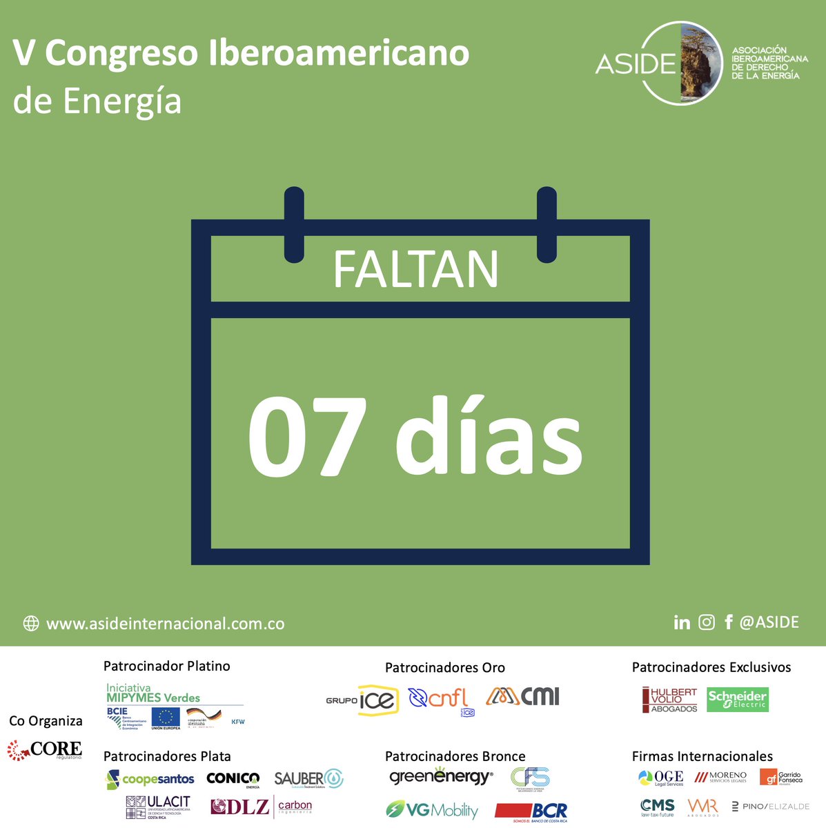 AsociacionIbero's tweet photo. Faltan 7 días para que la ciudad de San José, Costa Rica se convierta durante 2 días en la capital del debate energético iberoamericano. #ASIDE2023 #CRCorazóndelasRenovables 📷 https://t.co/V6LBDyFd4k
