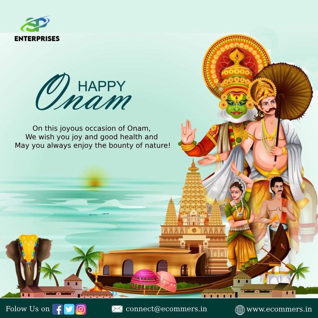 specommers's tweet photo. On this joyous occasion of Onam, S P Enterprises wishes you all joy and good health, and always keep enjoying the bounty of nature!

#onam #onam2023 #onamcelebration #SPEnterprises #ecommers #onamvibes #onamspecial #onamfestival #happyonam2023 #HappyOnam https://t.co/EpduhIsQF8
