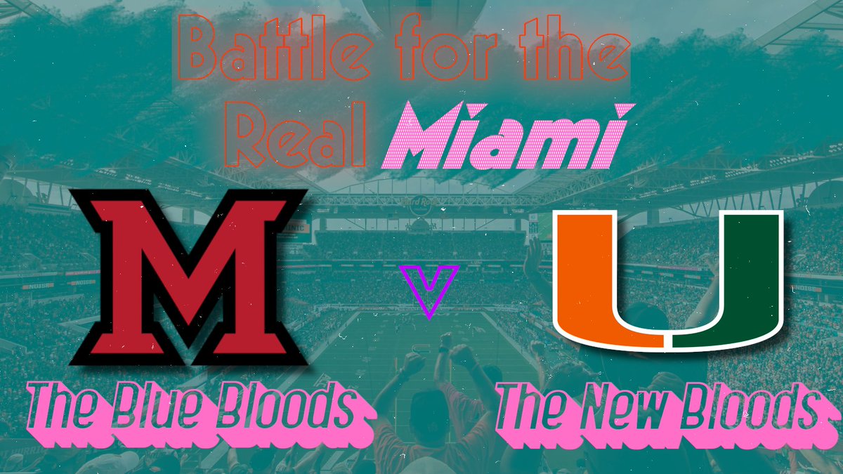 This weekend... one team, the Cradle of Coaches, established in 1888, titans of the MAC...

The other... a program in its infancy, with no current conference titles...

Can the new bloods defeat the blue bloods of college football? The Battle for the REAL Miami is here.