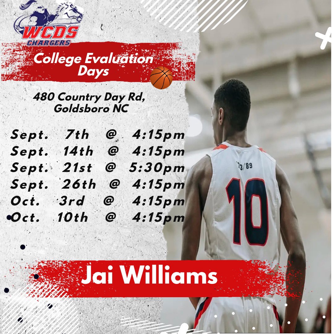 Coaches, I would like to invite you all out to <a href="/WCDSBasketball/">WCDS Basketball</a> College Evaluation Days. Let’s connect. <a href="/WJG_Sports/">We Journal Great Sports</a> <a href="/PrepHoopsNC/">Prep Hoops North Carolina</a> <a href="/HereGoJayAgain/">Jay Anderson</a>  <a href="/CHC3/">Scout Clark</a>